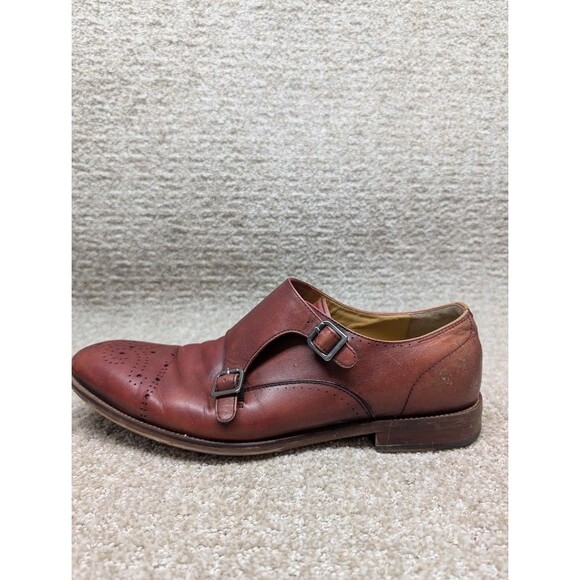 Comotek Italian Full Grain Leather Dress Shoe Mens 10 Monk Strap Design Brown